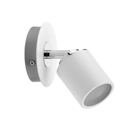 Strahler Tube Weiß Chrom GU10, moderner Wandspot mit spritzwassergeschütztem Design.