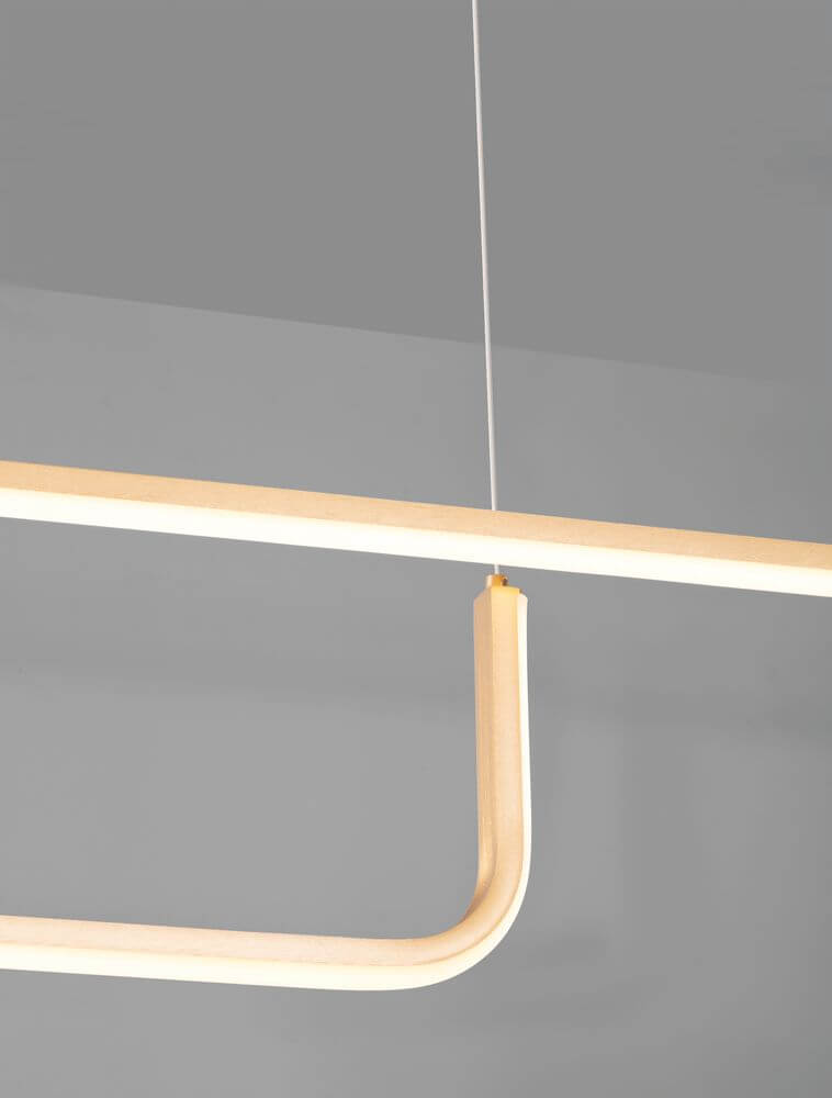 Strita LED Pendelleuchte 150cm, 2-flammig, modernes Design, warmes Licht 3000K für stilvolle Raumbeleuchtung.