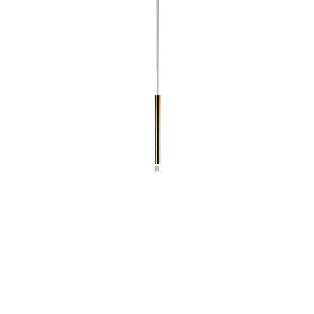 Lodes A-Tube Nano LED Hängelampe in goldfarbener Ausführung, minimalistische Hängeleuchte für modernes Wohndesign.