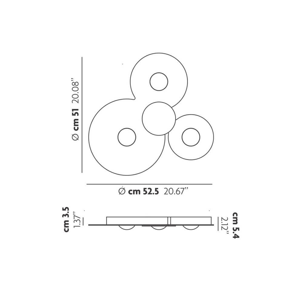 Lodes Bugia Triple LED ceiling lamp