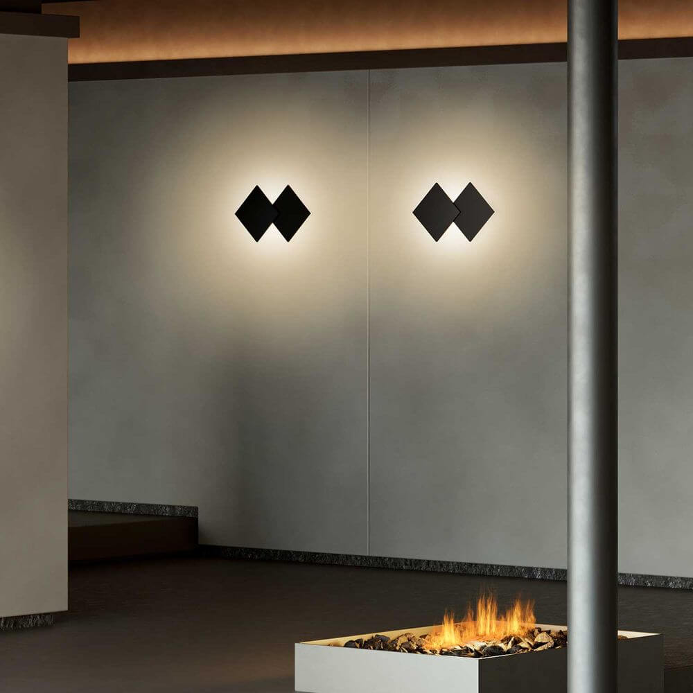 Lodes Puzzle Double 30cm LED Wand- und Deckenleuchte, geometrische Lichtspiele an der Wand, stilvolles Wohnambiente.