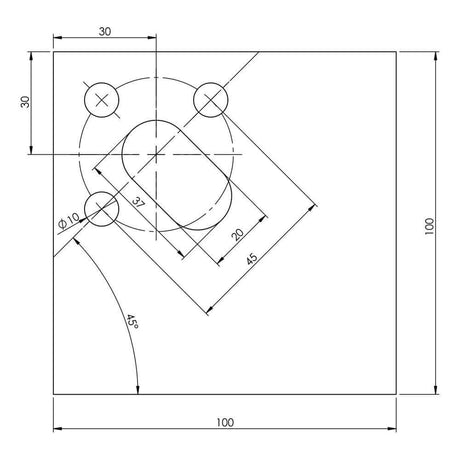 Lodes Zubehör Abdeckplatte für Puzzle: technische Zeichnung mit Maßen und Details.