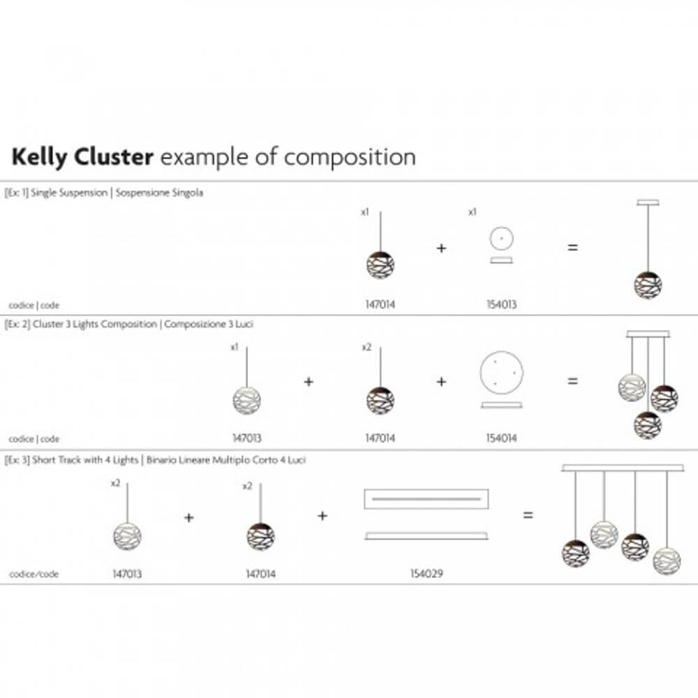 Kelly Cluster Beispiel für Komposition mit Lodes Zubehör und Lichtsystemen.
