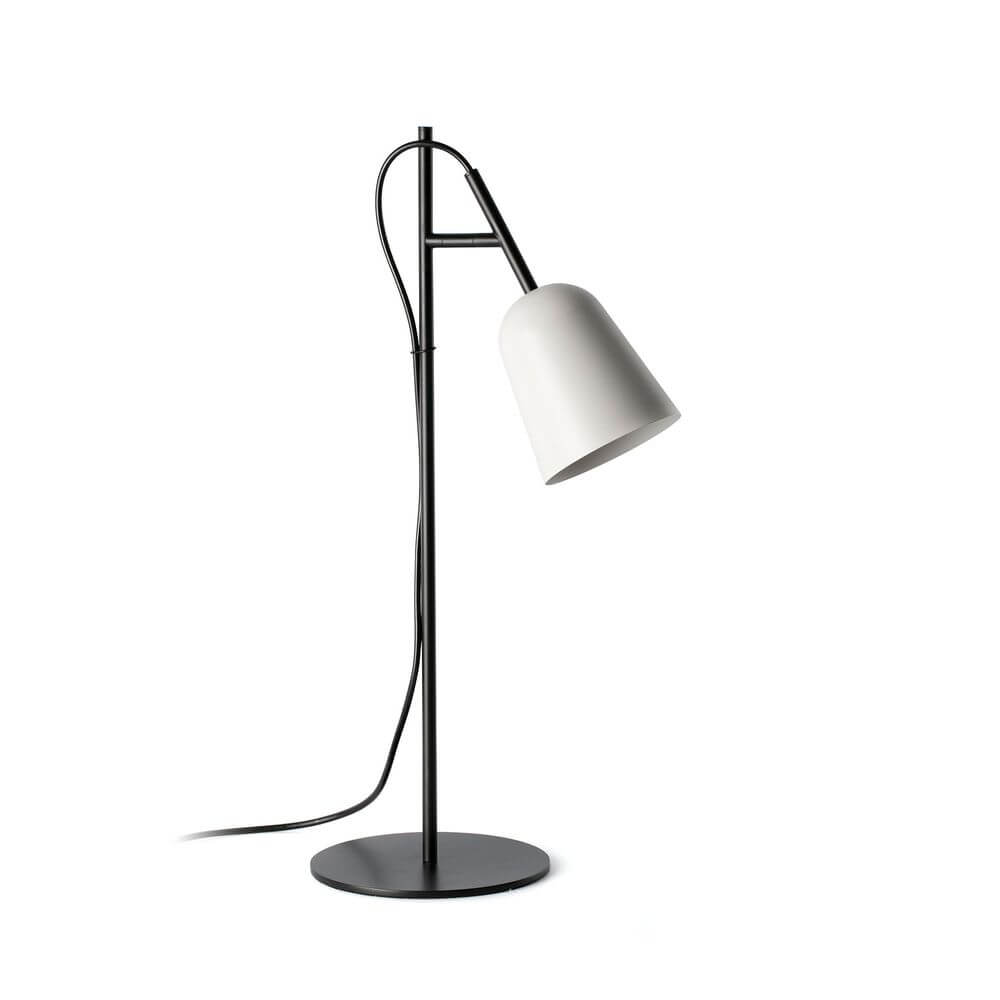 Studio Tischleuchte Ø 11cm in stilvollem Design mit schwarzem Sockel und weißem Lampenschirm.