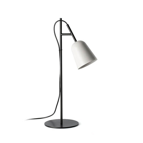 Studio table lamp Ø 11 cm in stylish design with black base and white lampshade.
