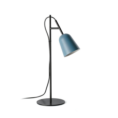 Studio table lamp Ø 11 cm in blue with modern design and unique cable clamp.