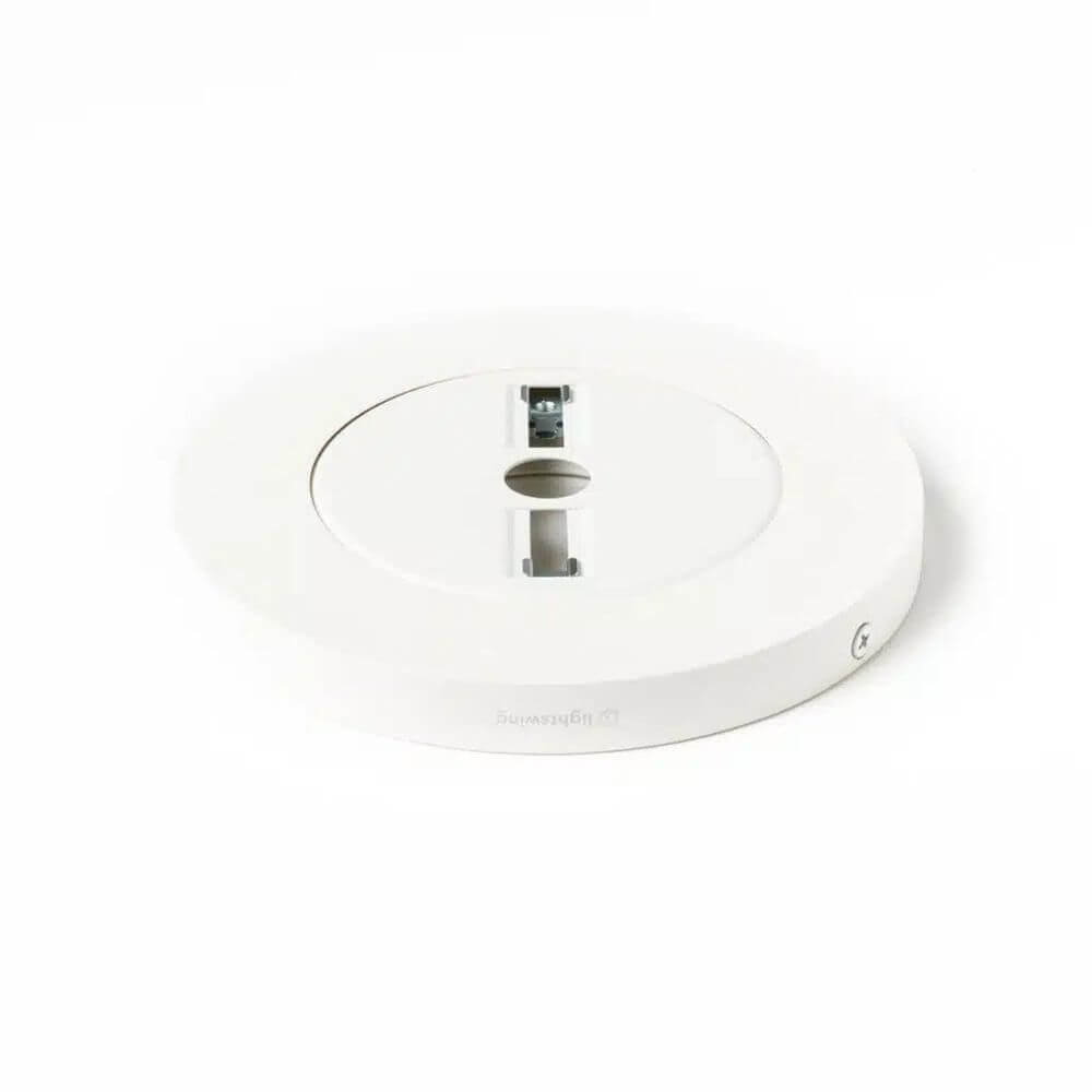 Swing Baldachin Zero für Hängeleuchten in elegantem Weiß, ideal für Deckenbalken.
