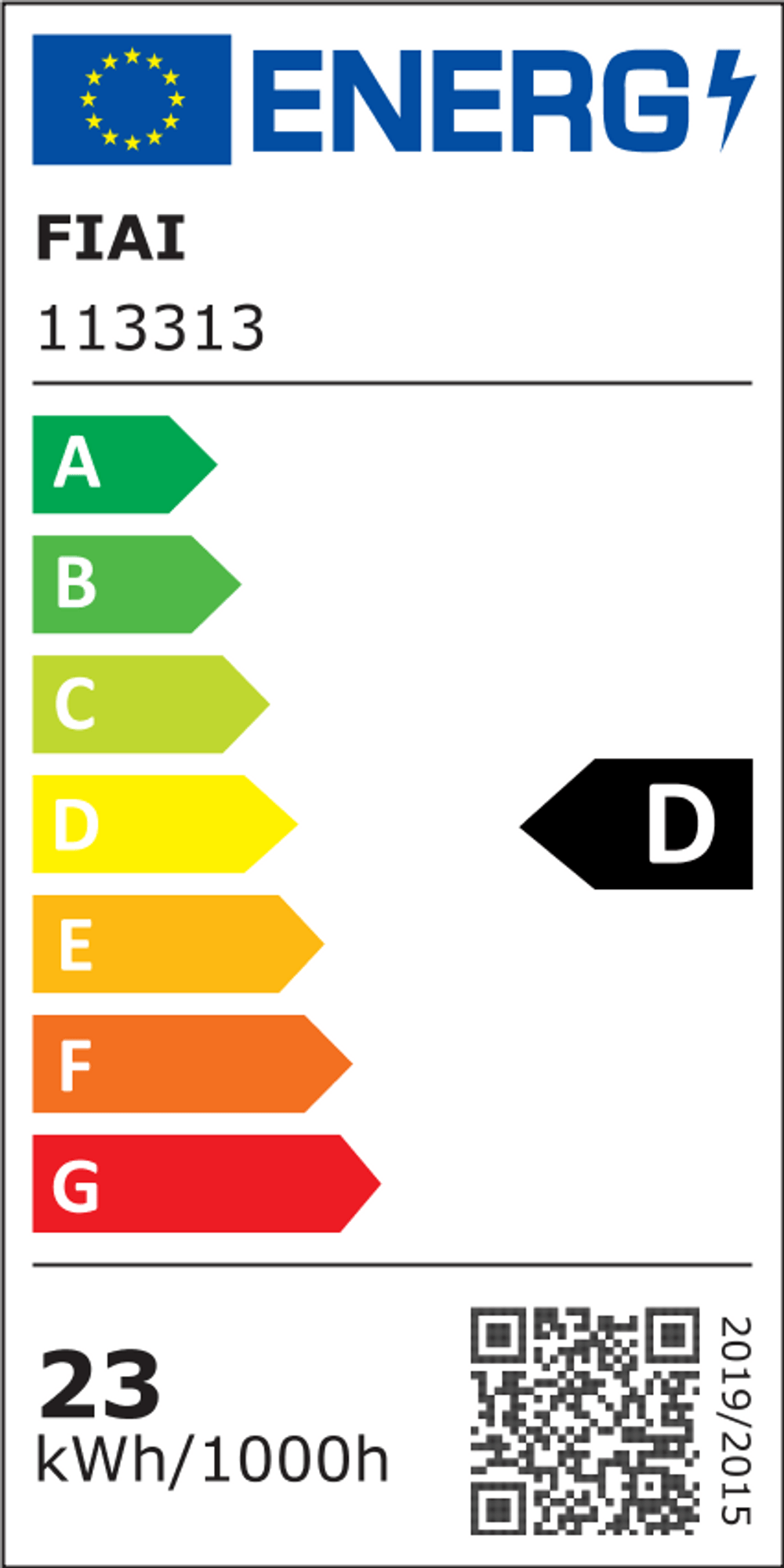 Energielabel für T8 LED Röhre Nano+ 150 in Warmweiß 3100lm mit Energieeffizienzklasse D und Verbrauch von 23 kWh/1000h.