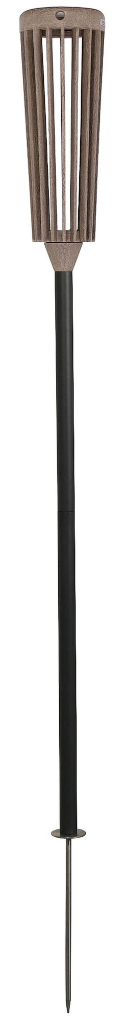 Solar-Wegeleuchte Tecka aus Teakholz, grau, höhenverstellbar, 137cm, Frontalansicht