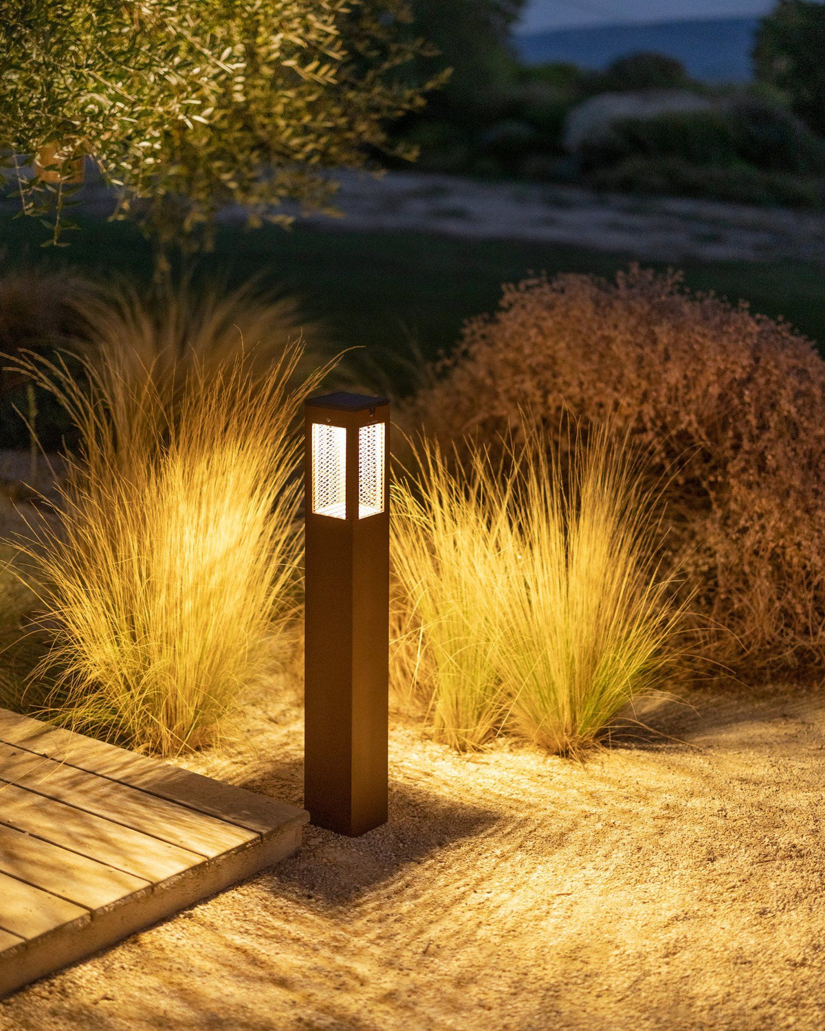 Farola solar para camino Les Jardins Tradition H 90cm Corten de aluminio