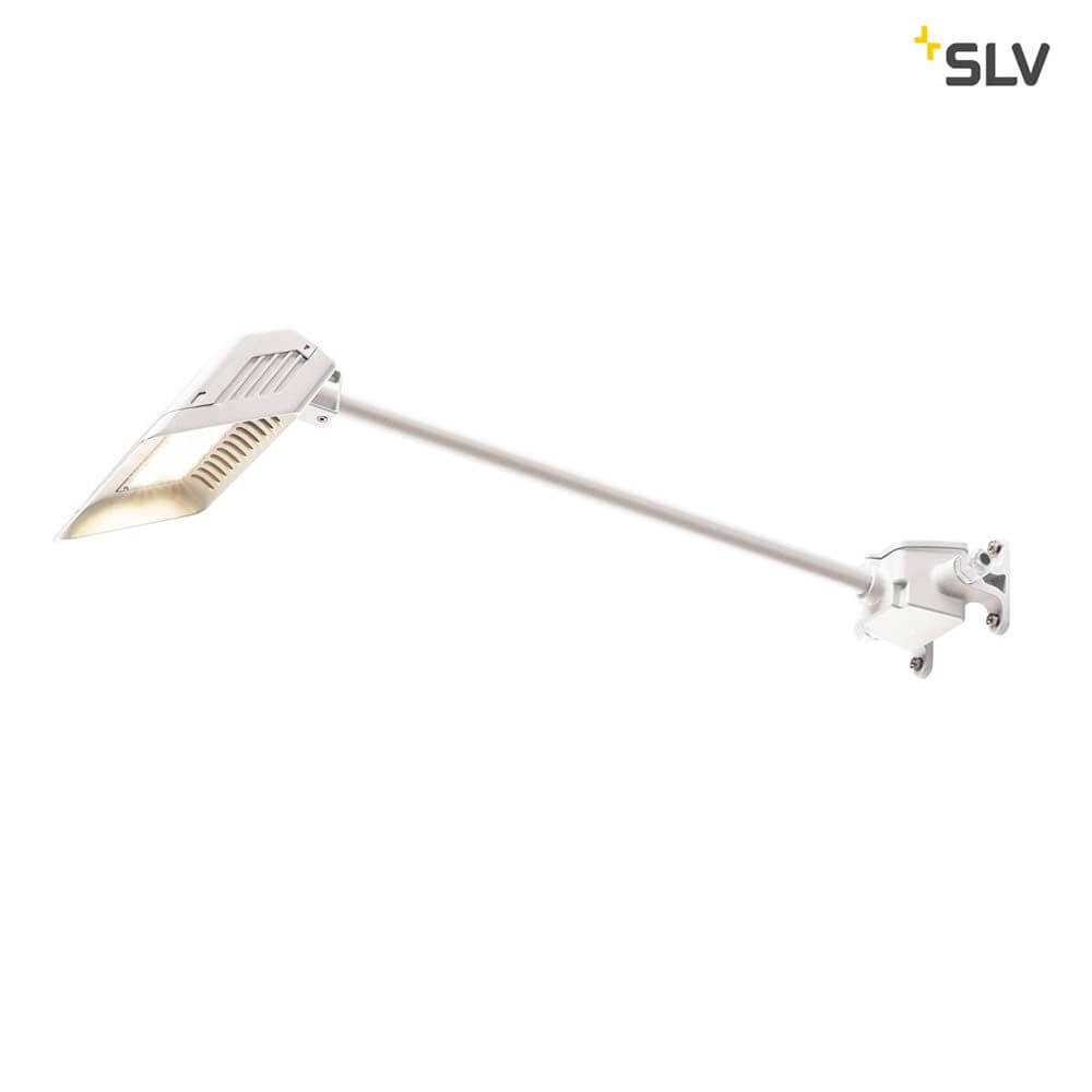 Today LED Outdoor Displayleuchte Weiß Lang 4000K IP65 an Wandmontage mit schwenkbarem Leuchtenkopf.