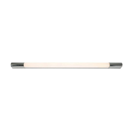 Trukko LED badvegglampe 90 cm med hvit plast og forkrommede sinkstøpedeler.