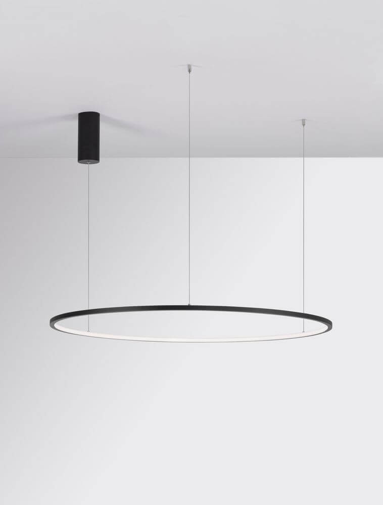 Tarquin LED Pendelleuchte Ø 100cm in Schwarz, dimmbar, modernes Design für stilvolle Wohnräume.