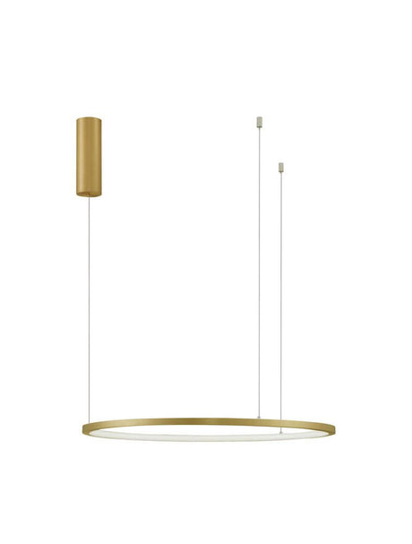 Suspension Tarquin LED Ø 60 cm 3000K au design élégant avec finition dorée et éclairage homogène.