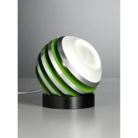 Tecnolumen LED-bordlampe Bulo Ø16 cm i moderne design med matt aluminium og satinert glass.
