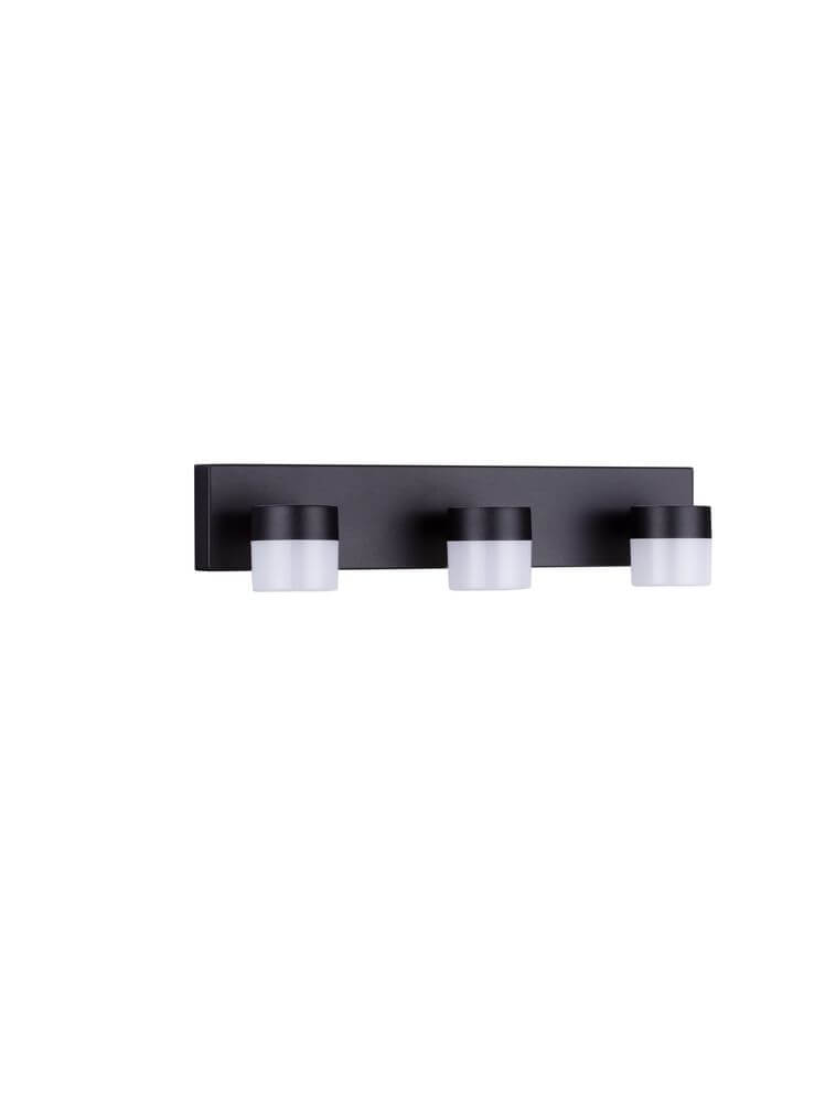 Teko LED Wandleuchte 3-flammig 3000K Schwarz IP44 mit drei Leuchten in modernem Design.