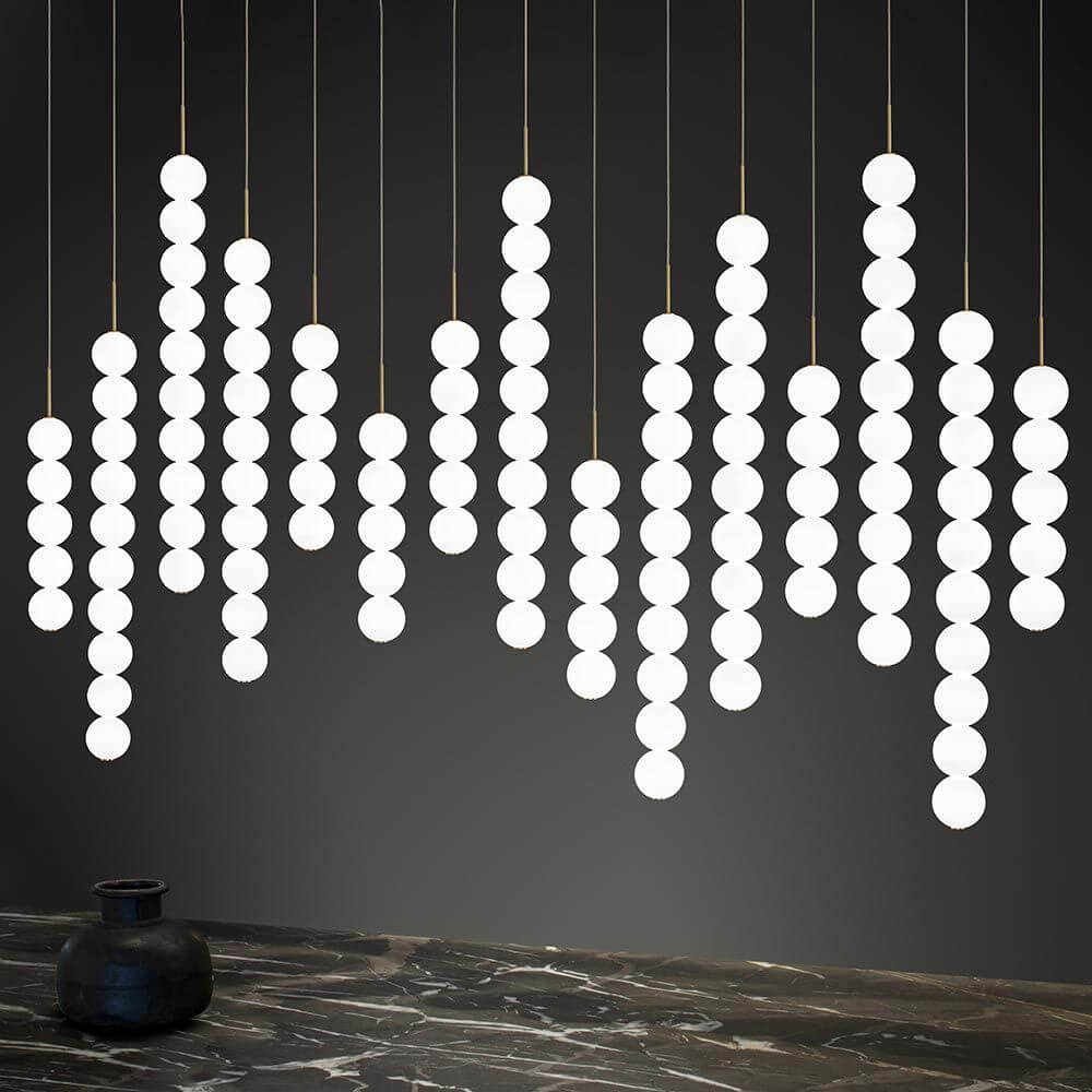 Terzani Abacus XXL LED Design-Hängelampe mit modularen Pendelleuchten in elegantem Design.