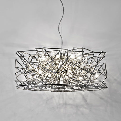Terzani Etoile Design-Pendelleuchte Ø 70cm in vernickeltem Metall mit funkelndem Lichtspiel