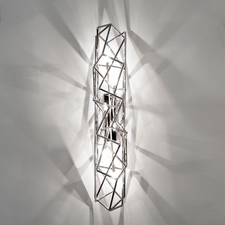 Terzani Etoile Design-Wandlampe aus vernickeltem Metall mit Licht- und Schattenspiel.