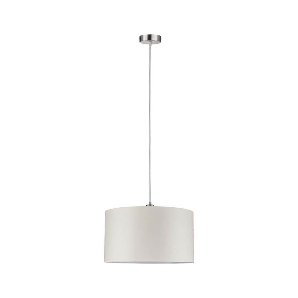 Tessa Pendelleuchte max.1x60W E27 Creme Stoff mit cremefarbenem Stoffschirm und schickem Design.
