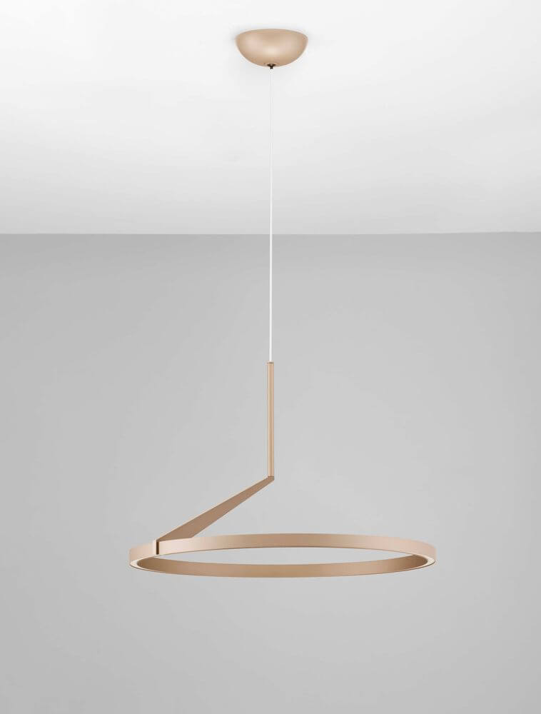 Tilia LED Pendelleuchte Ø 60cm in Nickel-Optik, modernes Design mit klaren Linien und eleganten Formen.