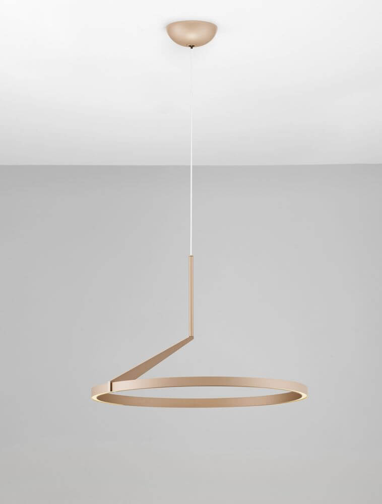 Moderne Tilia Pendelleuchte in Nickel-Optik, kreisförmig mit LED-Beleuchtung, elegantes Design für stilvolle Innenräume.