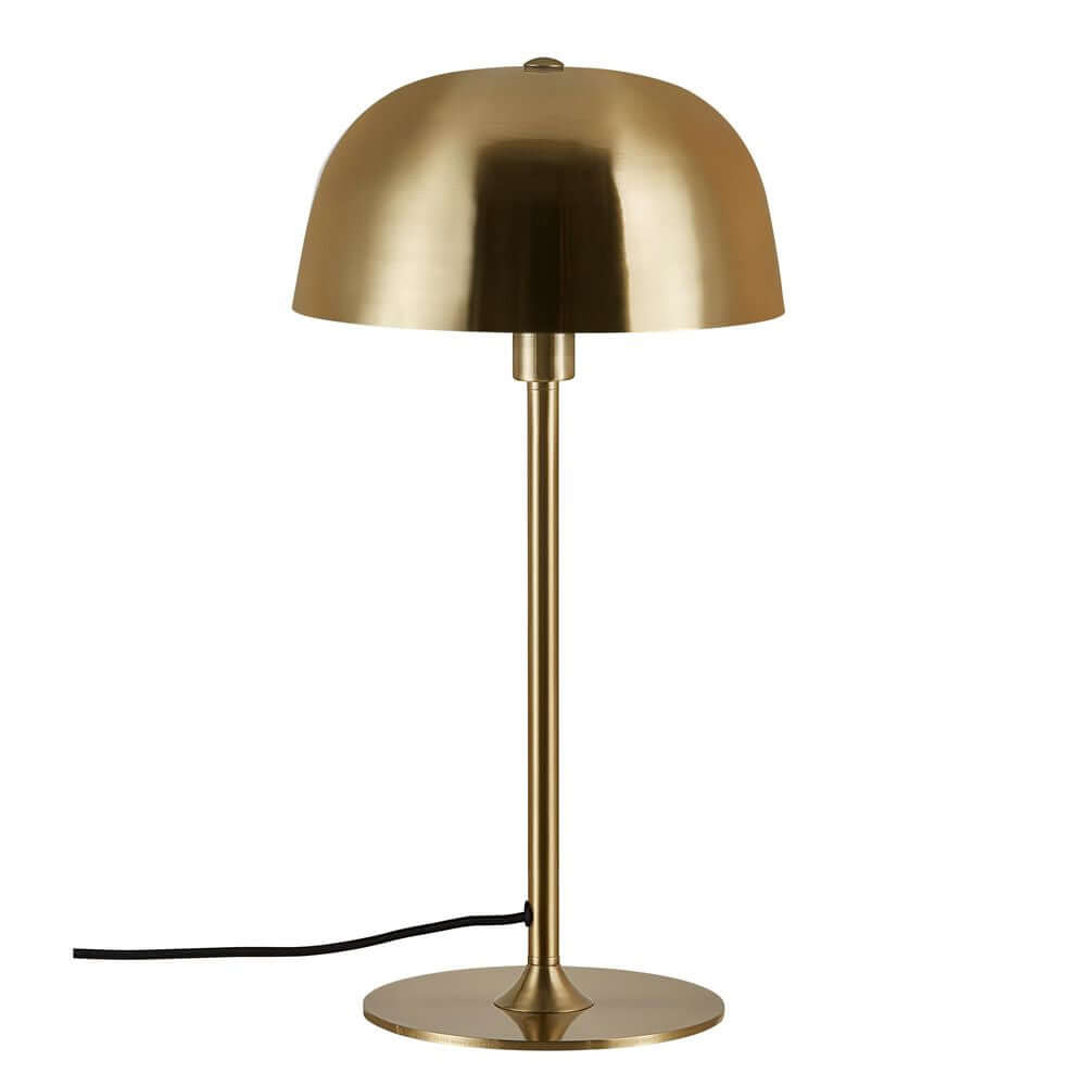 Tischlampe Cera aus Messing, mit runder Form, passend im skandinavischen Designstil.