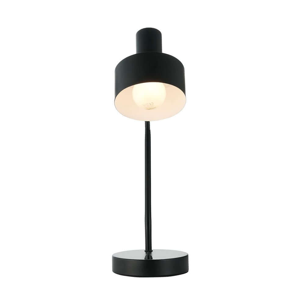 Tischlampe Matis in modernem Design mit flexiblem Lampenschirm und schöner Lichtwirkung.