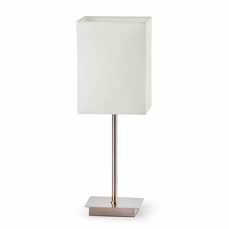 Tischlampe THANA Nickel, Weiß mit elegantem Design, ideal für moderne Innenräume.