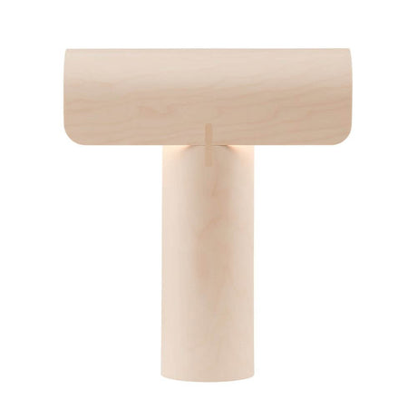 Table lamp Teelo 8020 made of wood 38 cm with a sculptural shape and diffuse light.