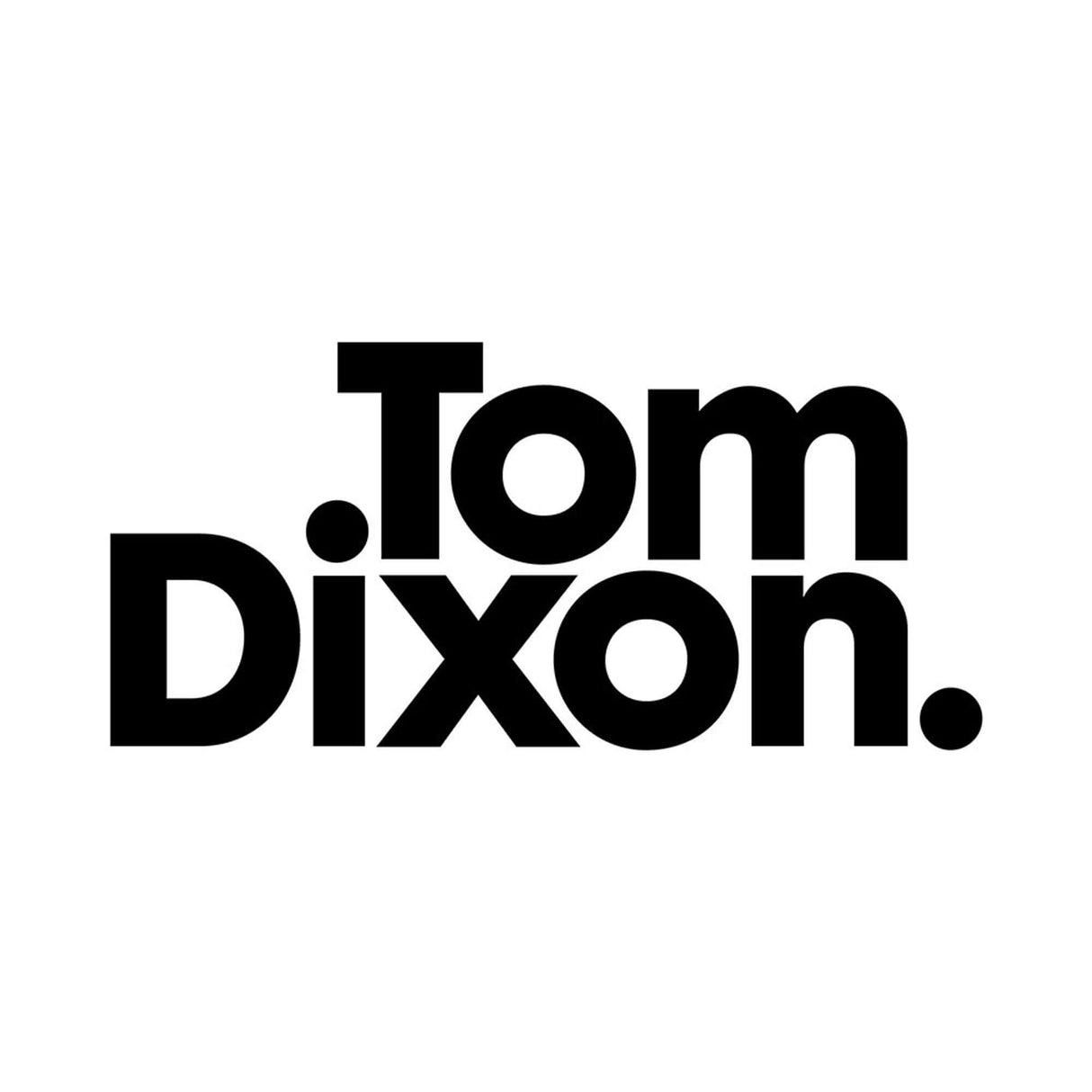 Logo von Tom Dixon, bekannt für innovative Designprodukte wie die LED Aufhängung für Melt & Mirror Ball Gold Ø 25cm.