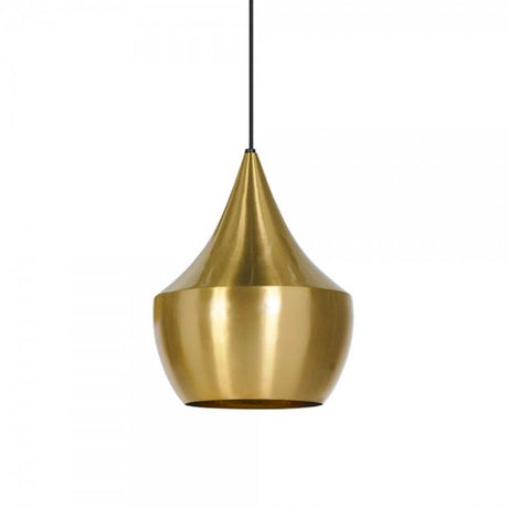 Tom Dixon Beat Fat LED Hängelampe Ø 24cm in gold mit schimmerndem Finish und eleganter Tropfenform.