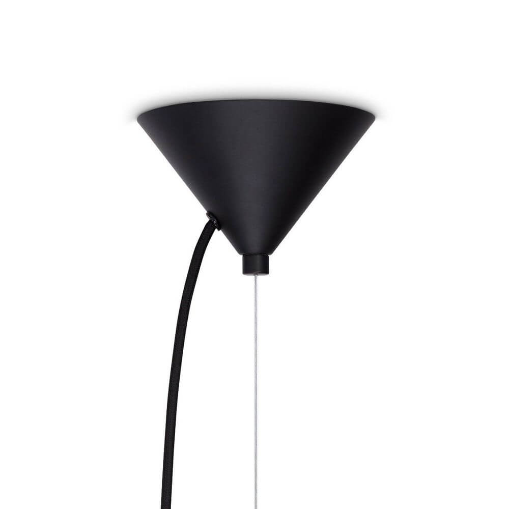 Tom Dixon Beat Flat LED Pendellampe Schwarz, Goldfarben - minimalistische Deckenleuchte mit schwarzem Schirm.