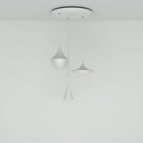 Tom Dixon Beat Trio LED Pendelleuchte 3er Ø 68cm, elegante weiße Pendelleuchten für stilvolle Beleuchtung.