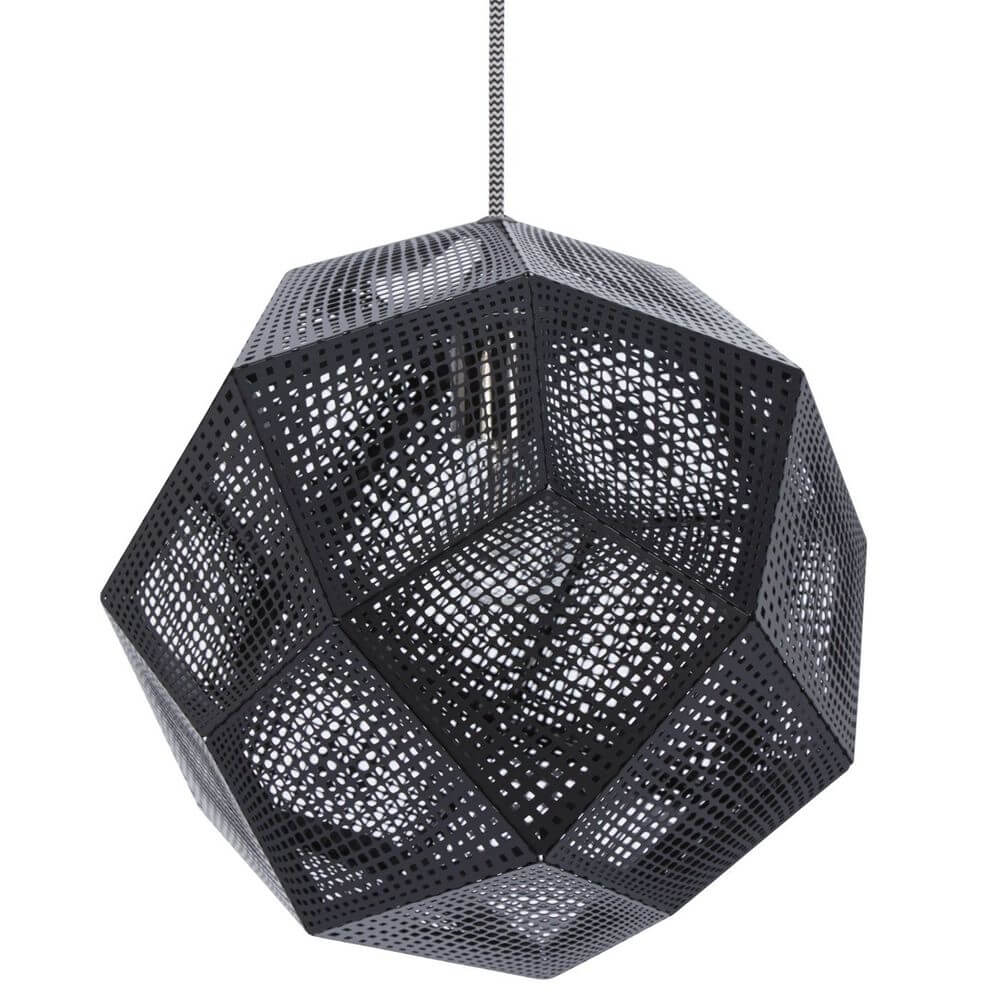 Tom Dixon Etch Metall Hängeleuchte Effektlicht in geometrischem Design, perfekte Pendelleuchte für stilvolle Raumbeleuchtung.