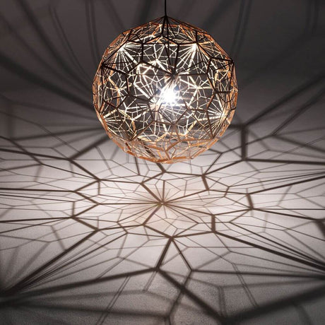 Tom Dixon Etch Web Effekt Pendelleuchte Ø 60cm mit geodätischer Struktur und faszinierenden Schatten
