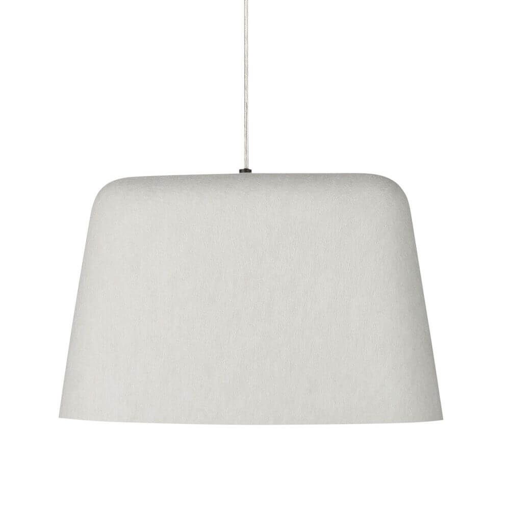 Tom Dixon Felt Akustik Pendelleuchte aus grauem Filz, elegant und warm, für stilvolle Wohnräume.