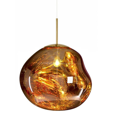 Tom Dixon Melt LED organische Pendellampe in unregelmäßiger Form mit hypnotischem, schmelzendem Glas.