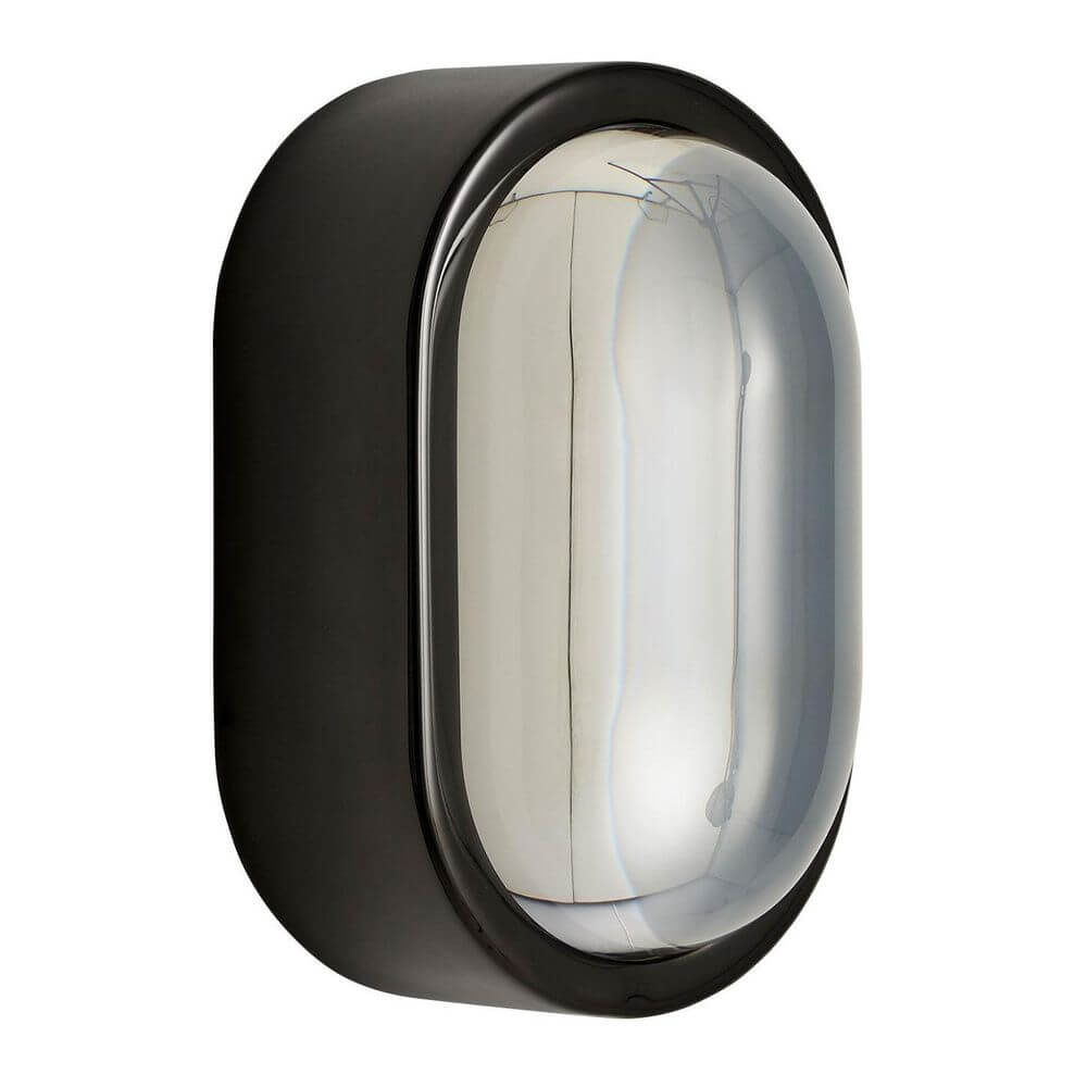 Tom Dixon Spot Wandleuchte mit Glaslinse in glänzendem Schwarz mit stilvollem Design und integrierter LED.