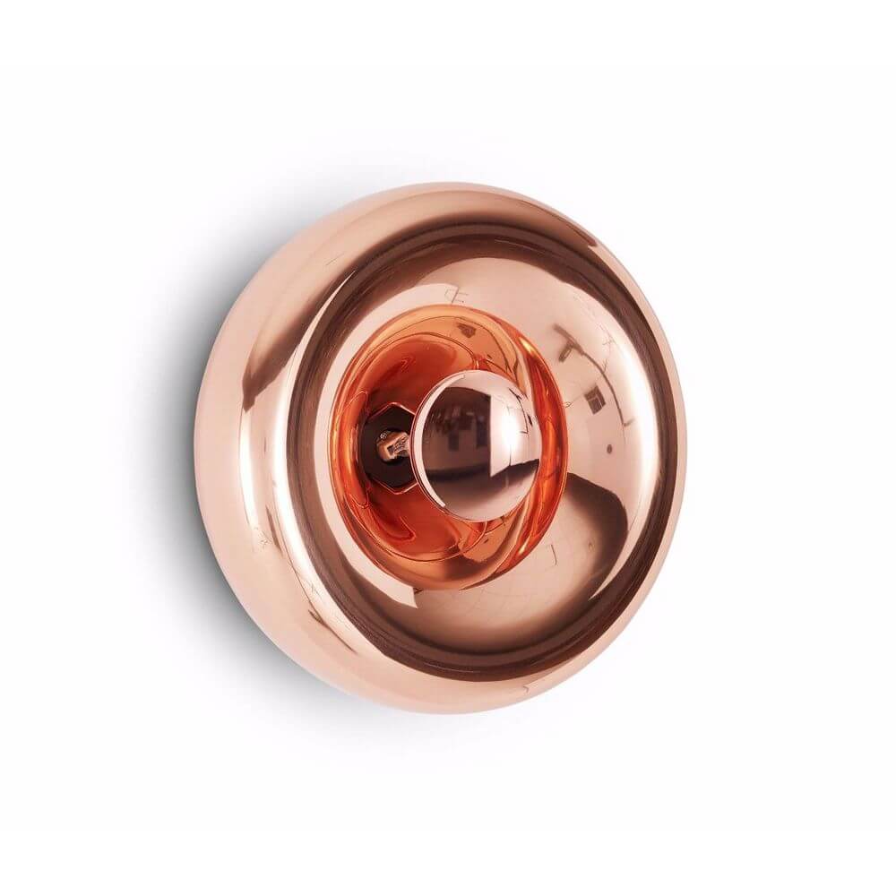Tom Dixon Void Wandleuchte aus Kupfer, moderne Wandlampe mit doppelwandigem Design Ø 30cm.