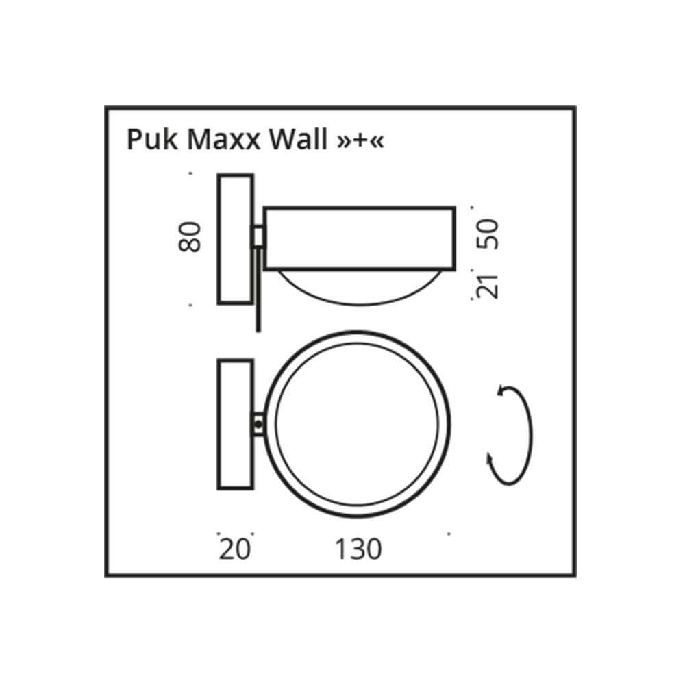 LED wall lamp Puk Maxx Wall+ rotatable