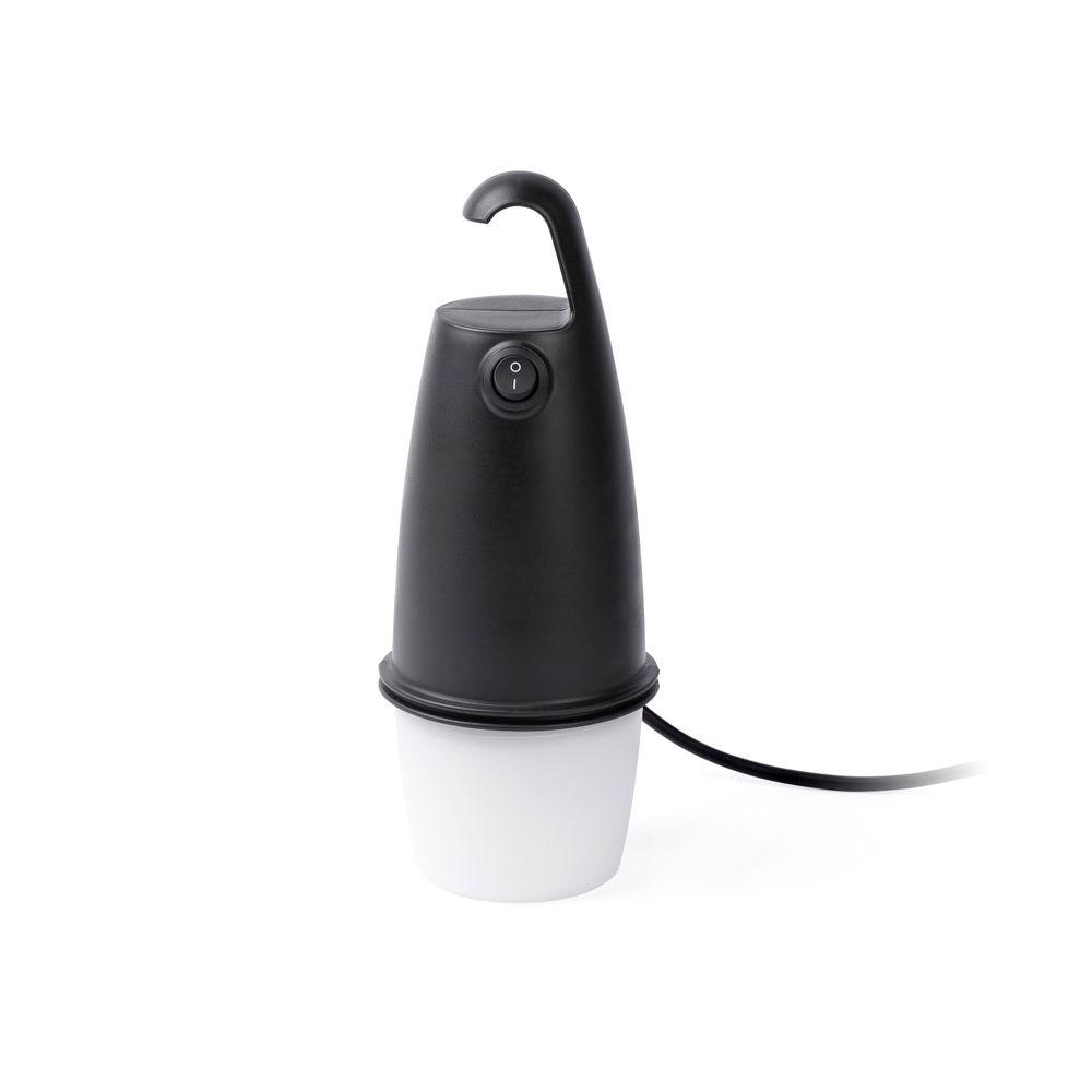 Tragbare Hängeleuchte HOOK Schwarz, moderne Leuchte mit praktischem Design und Haken.