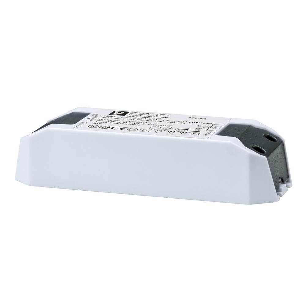 Transformator elektronisch Halo+LED 0-50W in Weiß für LED bis 30W und Halogen bis 50W.