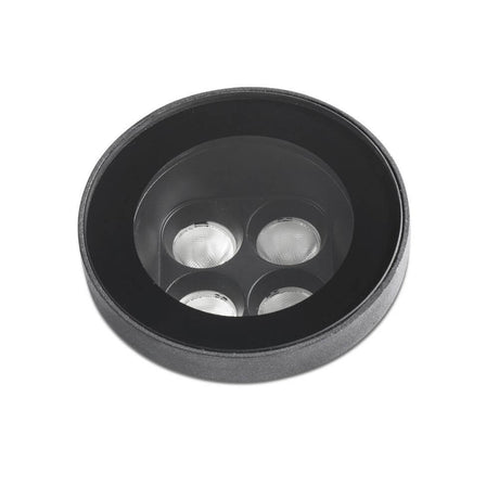 Tras Outdoor LED recessed spotlight IP67 black with four LED lamps for outdoor lighting.