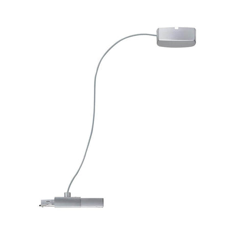 U-Rail Einspeisung 2m Kabel Chrom-Matt für 230V Schienensystem, hängende Stromzufuhr für hohe Decken
