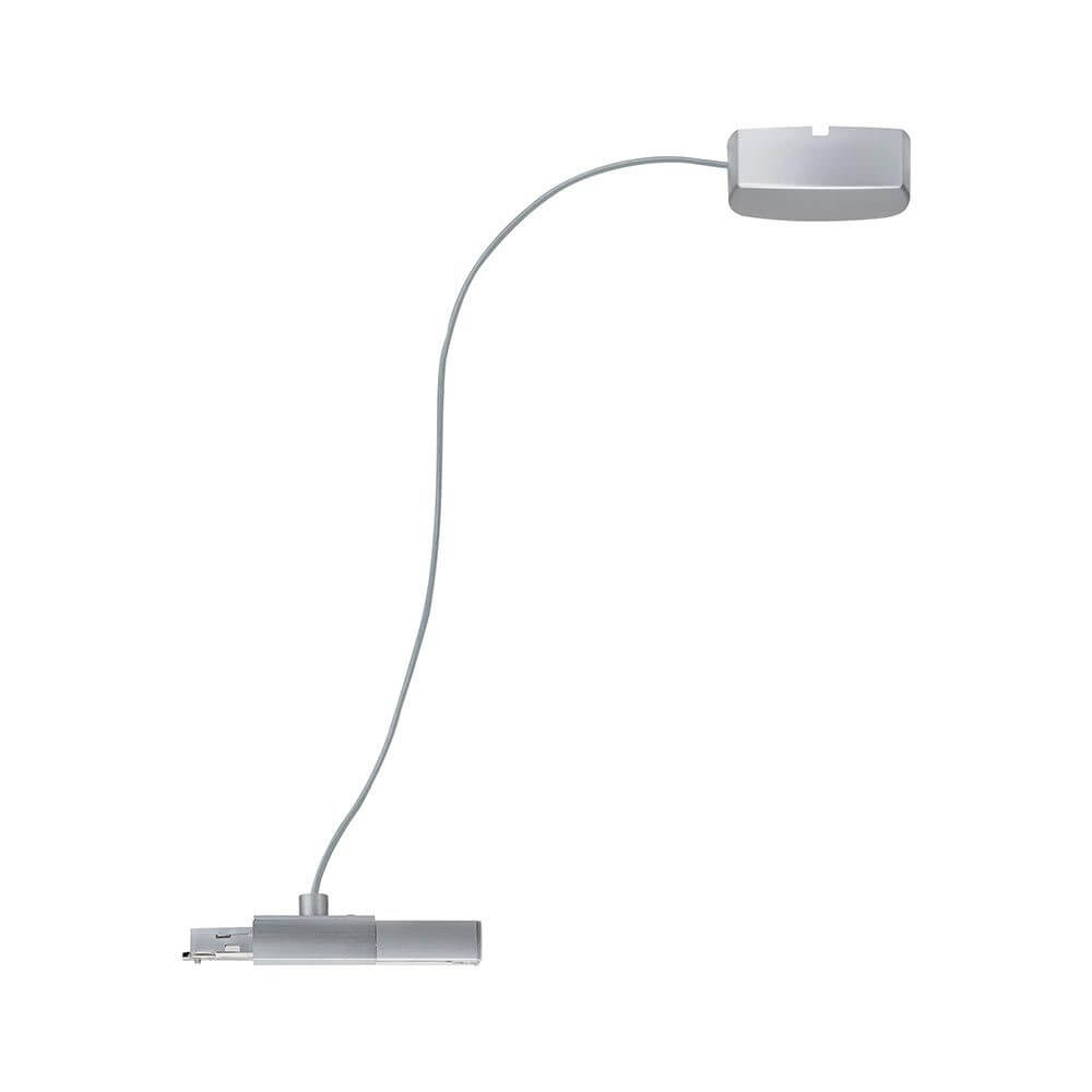 U-Rail Einspeisung 2m Kabel Chrom-Matt, hängendes Kabelsystem in Chrom matt für Lichtinstallationen.