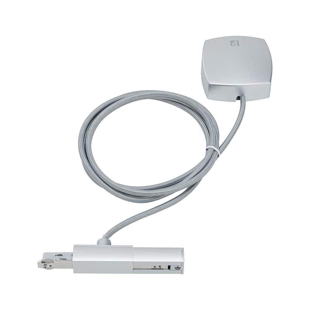 U-Rail Einspeisung 2m Kabel Chrom-Matt mit flexibler Installation für moderne Lichtlösungen.