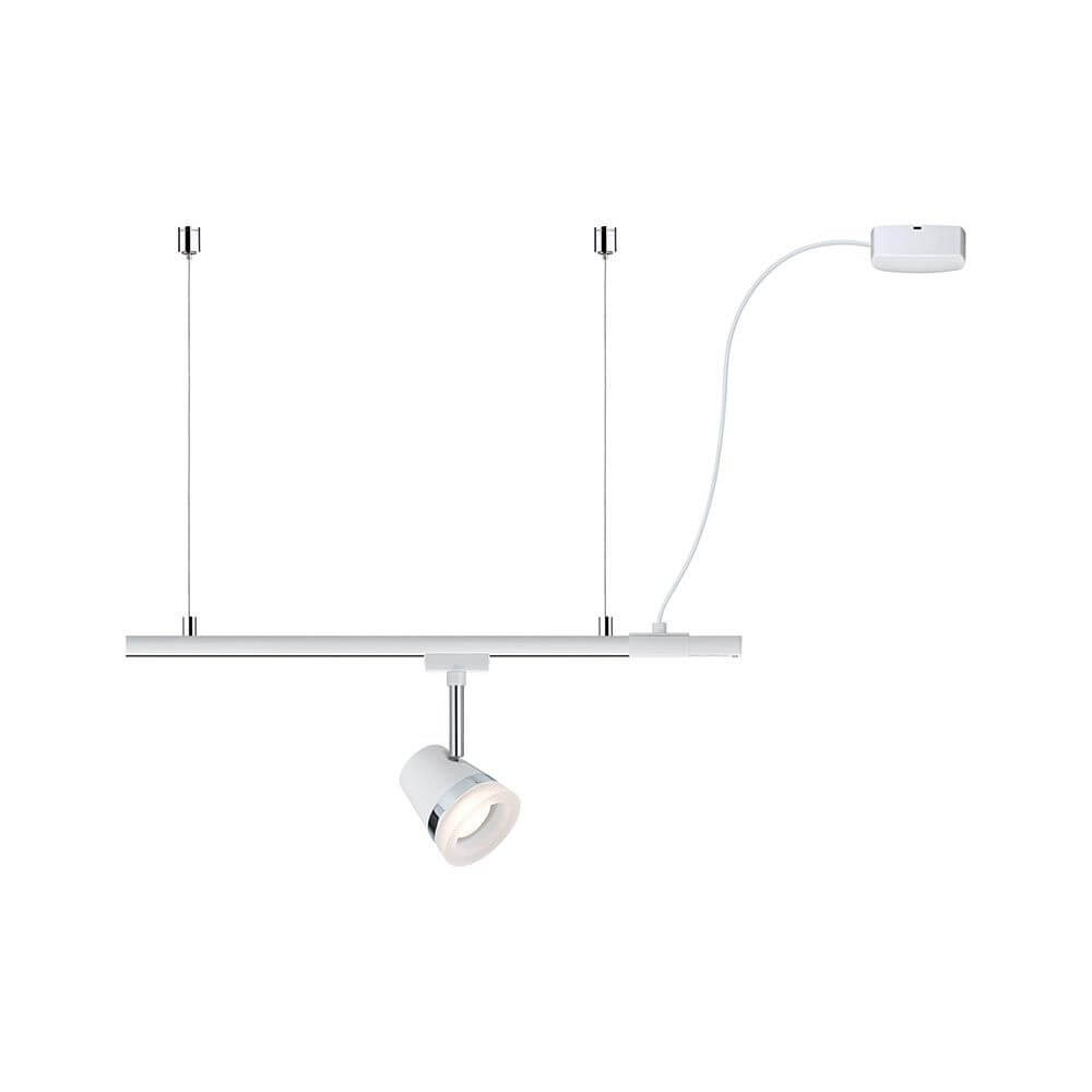 U-Rail Einspeisung Kabel 2m Weiß für hängende Lichtinstallationen und hohe Decken.