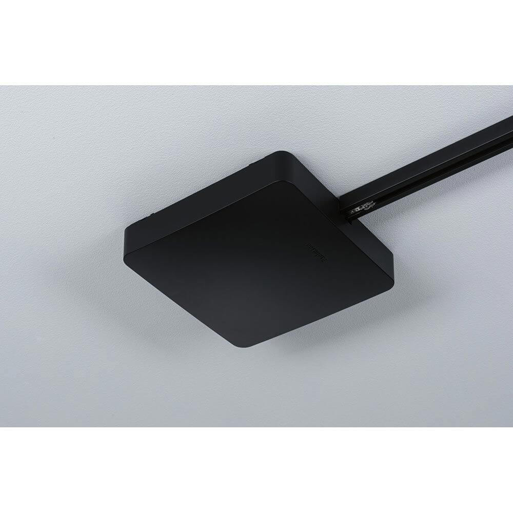 U-Rail Einspeisung Smart Home Zigbee Schwarz-Matt - elegante Mitteleinspeisung in Schwarz matt für modernes Lichtmanagement.