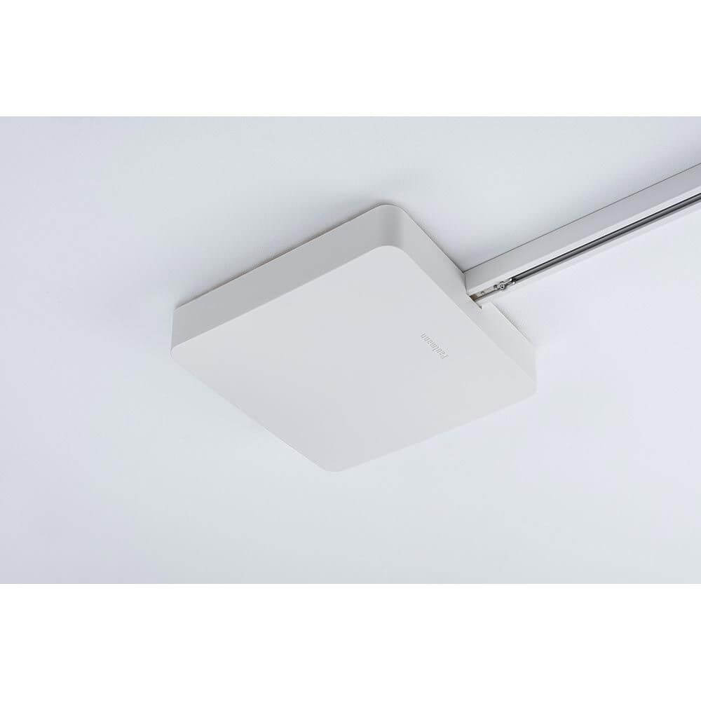 U-Rail Einspeisung Smart Home Zigbee Weiß - Deckenansicht der Mitteleinspeisung in Weiß.